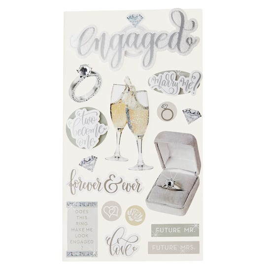 12 Pack: Engaged Stickers by Recollections&#x2122;